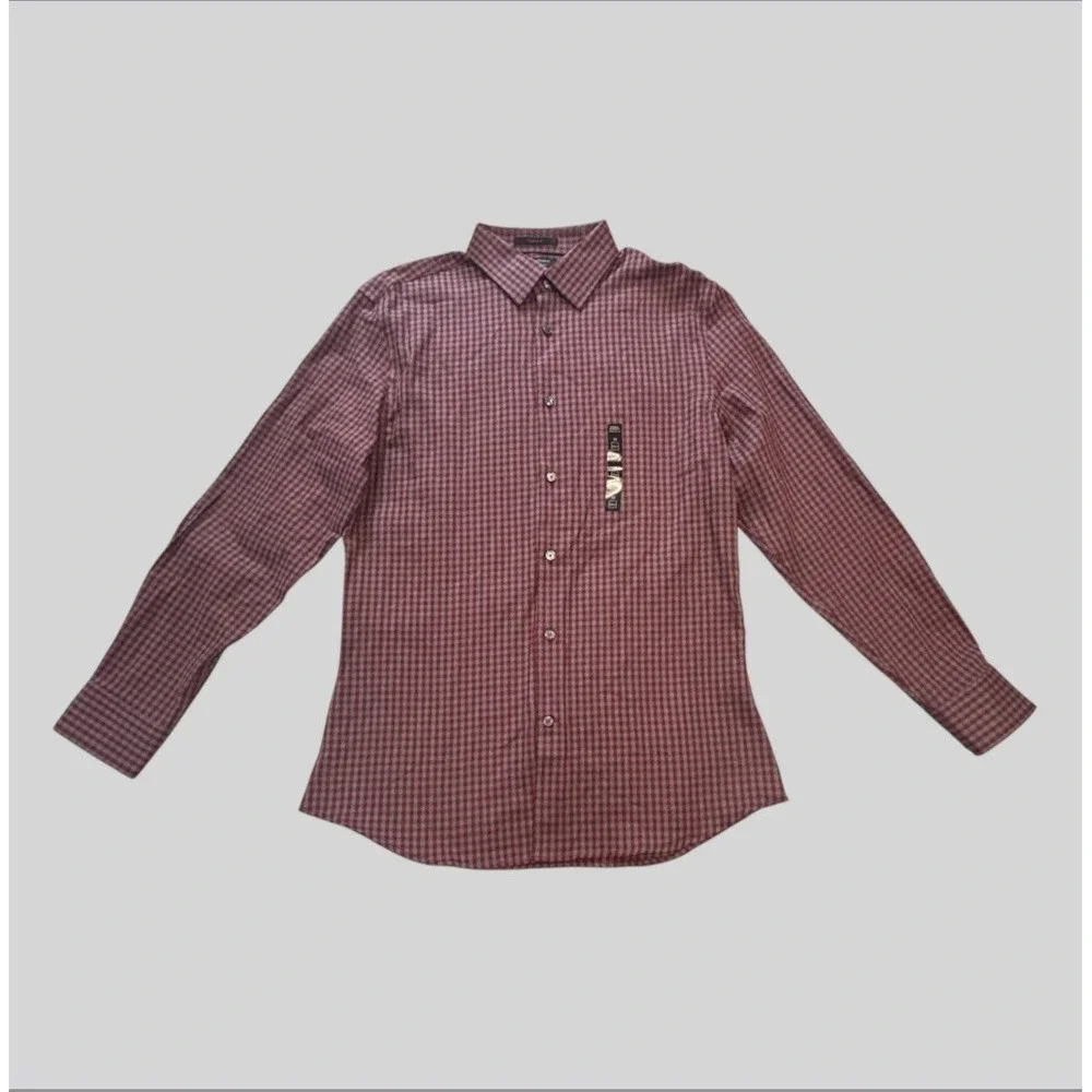 NEW Banana Republic Athletic Fit Check Plaid Men's Medium Long Sleeve Button Up